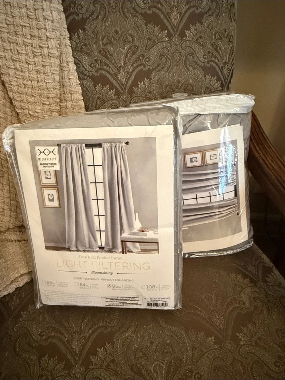 BloomSBury Light-Filtering One Rod Pocket Panel Curtain - Light Gray